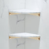 Marble Brass Luxury Brushed Gold Bathroom Shower Accessories Set