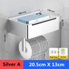 Stainless Steel Bathroom Toilet Paper Roll Holder with Phone Shelf