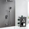 Thermostatic Bathroom Shower Faucet Brass Rainfall Bathtub Mixer Tap