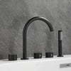 Luxury Brass Deck Mounted 5 Hole Bathtub Basin Faucet Mixer Water Tap