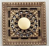 Antique Brass Square Shower Drain Art Carved Bathroom Floor Drain Grate