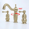 Brass Widespread Basin Faucet 3-Hole Hot Cold Bathroom Sink Mixer Tap