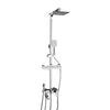 4-Function Brass Shower System with Storage Shelf Rain Shower Faucet