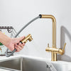 Brass Rotation Dual Sprayer Water Mixer Tap Pull Out Filtered Faucet