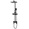 4-Function Brass Shower System with Storage Shelf Rain Shower Faucet