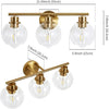 LED Bathroom Mirror Light Metal Brass Wall Mounted Vanity Lamp