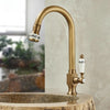 Antique Brass Outdoor Antifreeze Faucet 360° Swivel Cold Water Tap