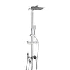 4-Function Brass Shower System with Storage Shelf Rain Shower Faucet