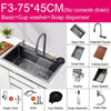 Multifunction Black Kitchen Sink Waterfall Faucet Large Wash Basin