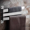 Stainless Steel Foldable Towel Rack Rotating Movable Bathroom Rail