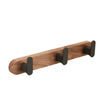 Walnut Wood Aluminum 3-5 Row Wall Hook Bathroom Hanging Towel Holder