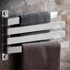 Stainless Steel Foldable Towel Rack Rotating Movable Bathroom Rail