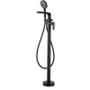 Bathtub Waterfall Floor Mount with Bathroom Faucet with Hand Shower