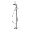 Bathtub Waterfall Floor Mount with Bathroom Faucet with Hand Shower