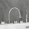 Luxury Brass Deck Mounted 5 Hole Bathtub Basin Faucet Mixer Water Tap