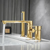 Brass Widespread Basin Faucet Bathroom Sink Water Mixer and Sprayer