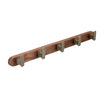 Walnut Wood Aluminum 3-5 Row Wall Hook Bathroom Hanging Towel Holder