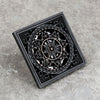 Brass Square Shower Drain Art-Carved Bathroom Floor Drain Strainer