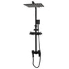 4-Function Brass Shower System with Storage Shelf Rain Shower Faucet