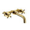 Double Handle Brass Surface Hot and Cold Bathroom Pool Basin Faucet