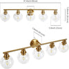 LED Bathroom Mirror Light Metal Brass Wall Mounted Vanity Lamp