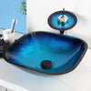 Bathroom Washbasins Set Gradient Tempered Glass Basin Faucet Set