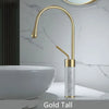 Bathroom Faucet Brushed Gold Faucet Brass and Marble Sink Mixer Tap