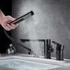 Brass Widespread Basin Faucet Bathroom Sink Water Mixer and Sprayer