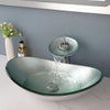 Tempered Glass Vessel Sink Set Countertop Basin with Faucet Mixer