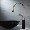 Bathroom Faucet Brushed Gold Faucet Brass and Marble Sink Mixer Tap