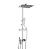 4-Function Brass Shower System with Storage Shelf Rain Shower Faucet