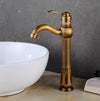Vintage Brass Bathroom Basin Sink Faucet Deck Mount Water Mixer Tap