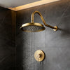 Vintage Brass Shower System Rainfall Shower Head Single Handle Mixer