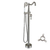 Vintage Floor Mount Brass Bathtub Faucet Water Mixing Bathroom Tap Set