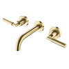 Wall Brass Bathroom Faucet Double Handle Mixer Basin Faucet Vanity Tap