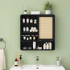 Wall Hanging Wood Medicine Bathroom Cabinet with Flax Sliding Door