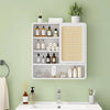 Wall Hanging Wood Medicine Bathroom Cabinet with Flax Sliding Door