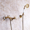 Wall Mount Bathtub Faucet with Handheld Spray Tub Shower System