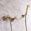 Wall Mount Bathtub Faucet with Handheld Spray Tub Shower System