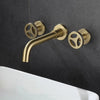 Wall Mount Brass Bathroom Basin Faucet Dual Handle Hot Cold Mixer Tap