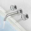 Wall Mount Brass Bathroom Basin Faucet Dual Handle Hot Cold Mixer Tap