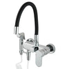 Wall-Mount Brass Kitchen Faucet Swivel Spout Water Mixer with Sprayer