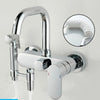Wall-Mount Brass Kitchen Faucet Swivel Spout Water Mixer with Sprayer