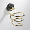 Wall-Mount Hair Dryer Rack Brass Hair Dryer Holder Bathroom Organizer
