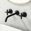 Wall Mounted 3-Hole Basin Faucet Concealed Brass Hot Cold Mixer Tap