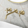 Wall Mounted 3-Hole Basin Faucet Concealed Brass Hot Cold Mixer Tap