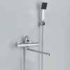 Wall Mounted Bath Faucet Long Spout Bathtub Mixer Faucet With Handheld