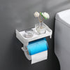 Wall-Mounted Bathroom Roll Paper Storage Rack Toilet Shelf Accessory