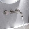 Wall Mounted Brass Bathroom Faucet Double Handle Water Mixer Basin Tap