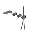 Wall mounted Brass Bathtub Faucet Embedded Dual handle Hot Cold Mixer